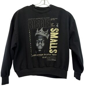 Notorious BIG Brooklyn Coliseum 1997 Tour Graphic‎ Sweatshirt Black Large (N45)